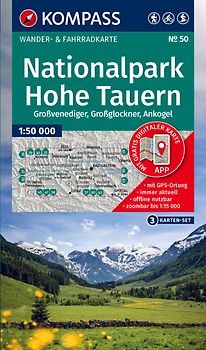 KOMPASS Wanderkarten-Set 50 Nationalpark Hohe Tauern, Großvenediger, Großglockner, Ankogel (3 Karten) 1:50.000