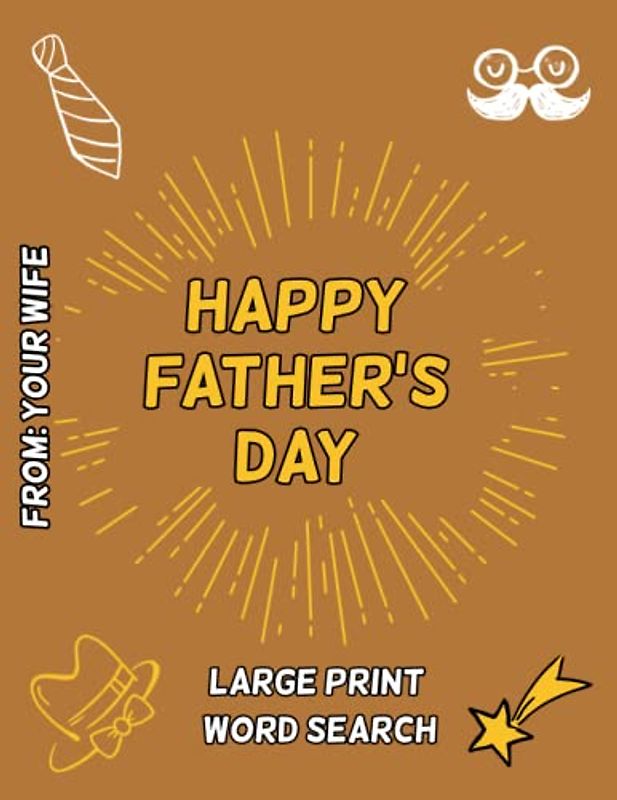 Happy Father's Day Large Print Word Search: Father's Day Gifts From Wife | From Wife with Love Happy Father's Day Word Search