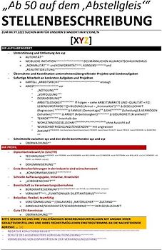 „Ab 50 auf dem Abstellgleis – Stellenbeschreibung“