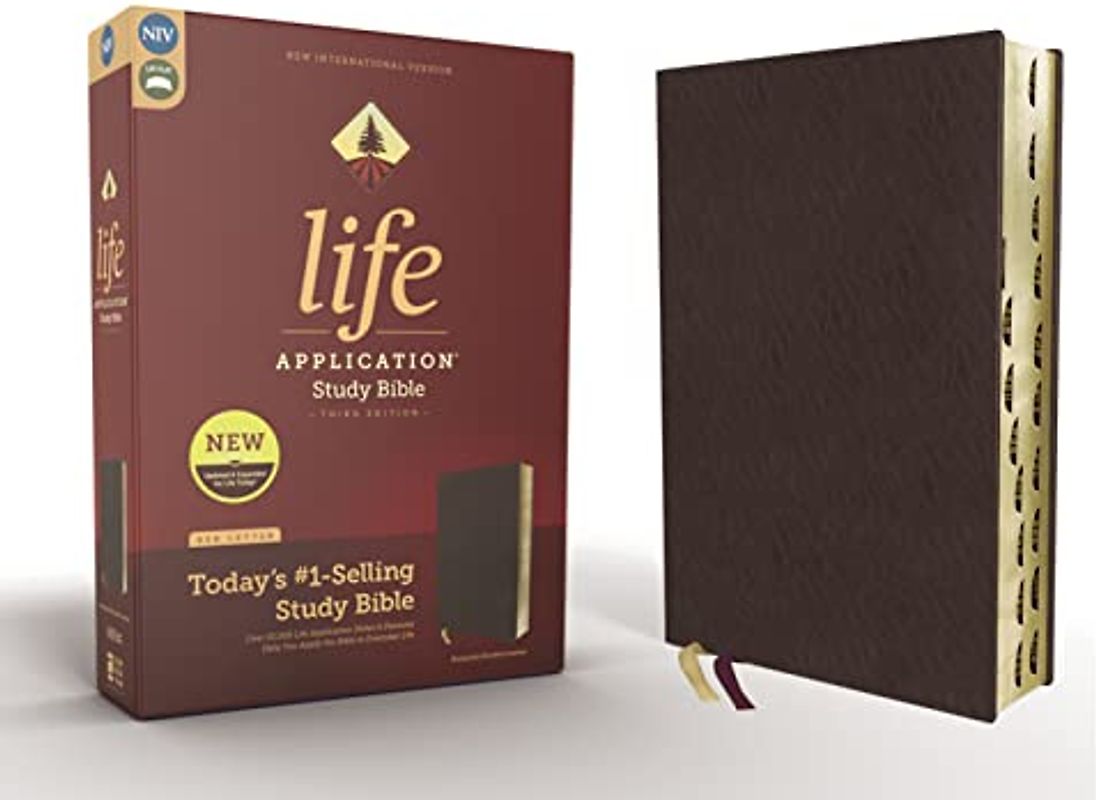 NIV, Life Application Study Bible, Third Edition, Bonded Leather, Burgundy, Red Letter, Thumb Indexed