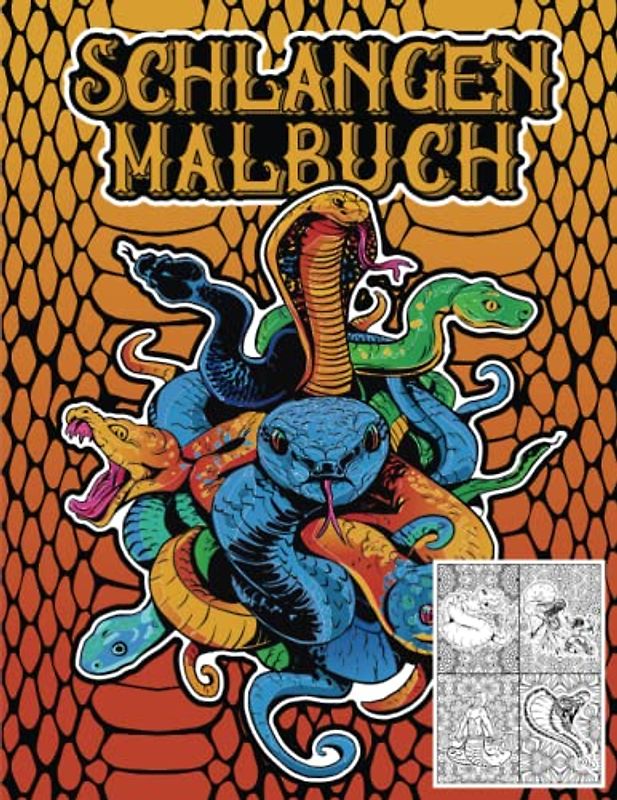 Schlangen Malbuch: Reptilien Buch mit Mandalas zum ausmalen