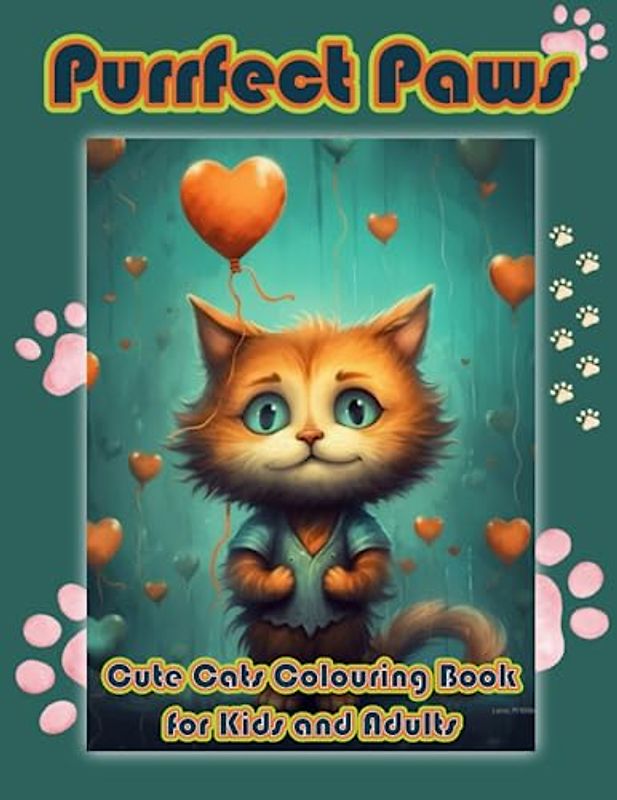 Purrfect Paws: Cute Cats Colouring Book for Kids and Adults: Colouring Book with Adorable Cats for All Ages
