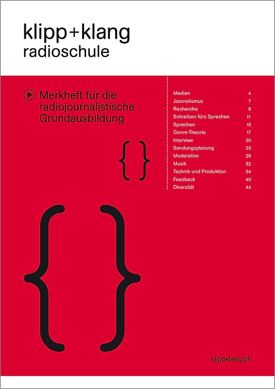 Merkheft für die radiojournalistische Grundausbildung