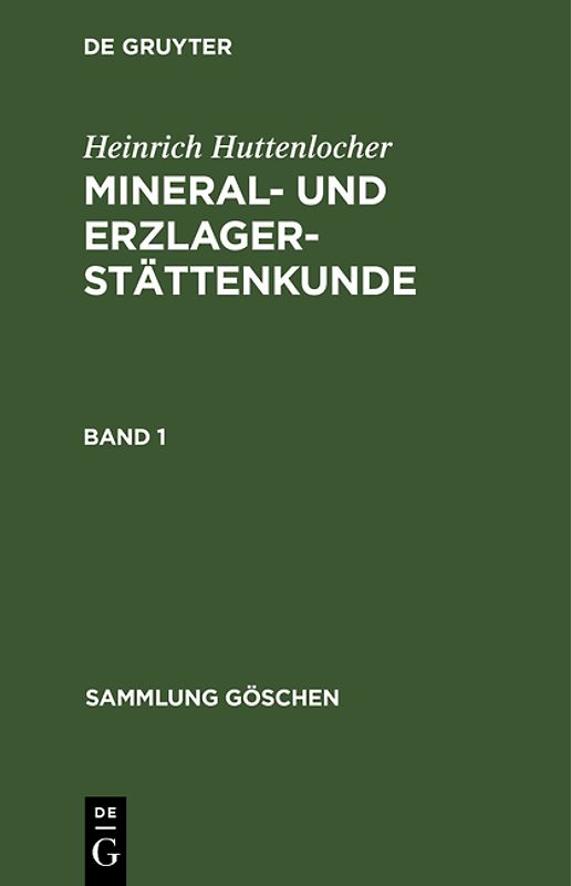 Mineral- und Erzlagerstättenkunde. Band 1