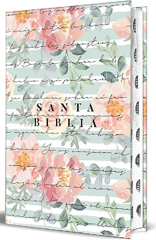 Biblia Rvr 1960 Letra Grande Tamaño Manual, Tapa Dura, Cantar de Cantares, Flores Rosadas Con Índice / Spanish Bible Rvr 1960 Handy Size Large Print Hardcover