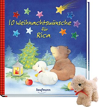 10 Weihnachtswünsche für Rica mit Stoffschaf