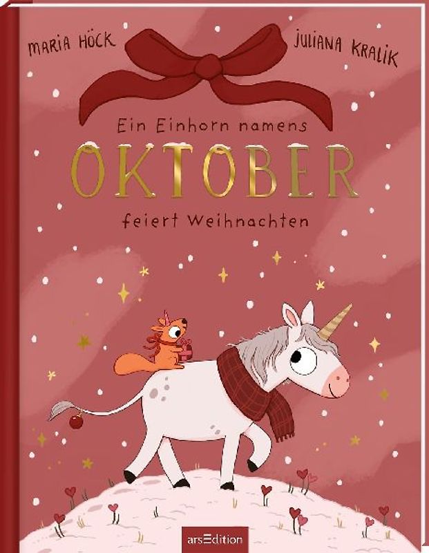 Ein Einhorn namens Oktober feiert Weihnachten