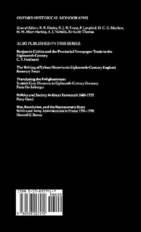 Newspapers, Politics, and Public Opinion in Late 18 Cent. England (Ohm)