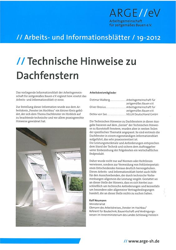 Technische Hinweise zu Dachfenstern