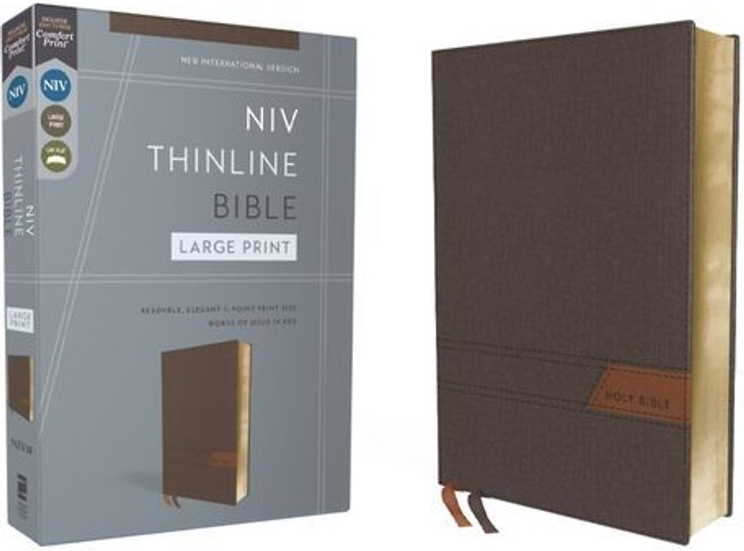 Niv, Thinline Bible, Large Print, Cloth Flexcover, Gray, Red Letter, Comfort Print