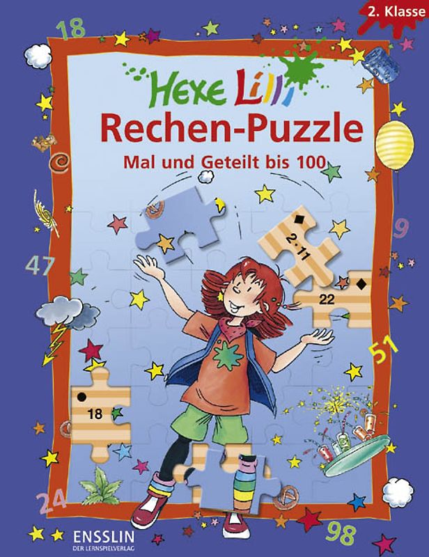 Hexe Lilli Rechen-Puzzle - Mal und Geteilt bis 100
