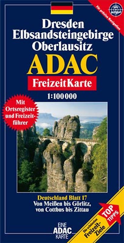 ADAC Freizeitkarte Dresden, Elbsandsteingebirge, Oberlausitz