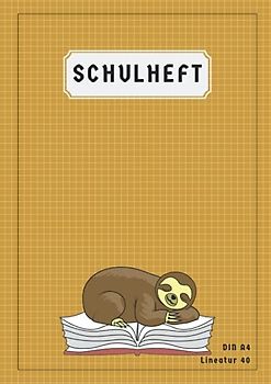 Schulheft A4 Lineatur 40: Matheheft 40 Kariert mit rand a4 | Din a4 Heft 50 Blatt | Braun
