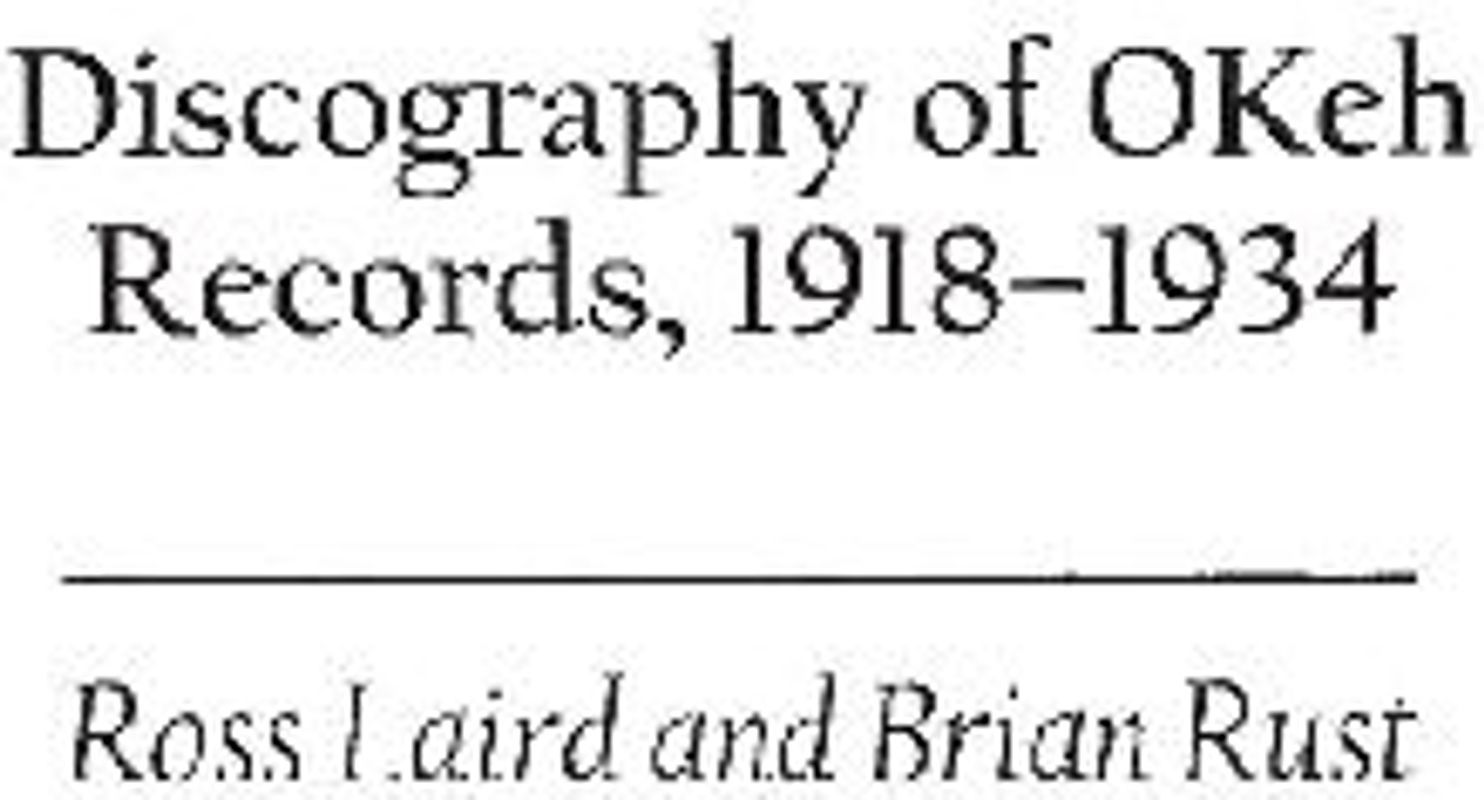 Discography of OKeh Records, 1918-1934
