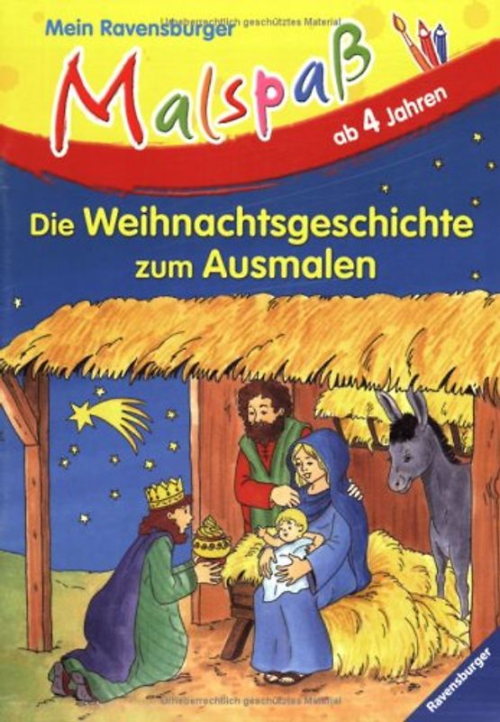 Die Weihnachtsgeschichte zum Ausmalen