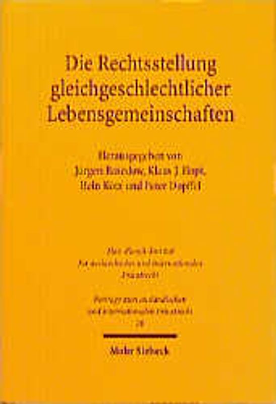Die Rechtsstellung gleichgeschlechtlicher Lebensgemeinschaften