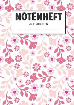 Notenheft A4: Notenbuch mit Schreiblinien für Musiknoten | Musikblock mit Hilfslinien | Lustiges Geschenk für Musiker, die Klavier oder Gitarre spielen