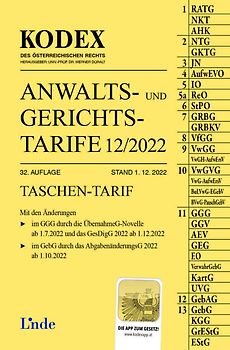 KODEX Anwalts- und Gerichtstarife 12/2022