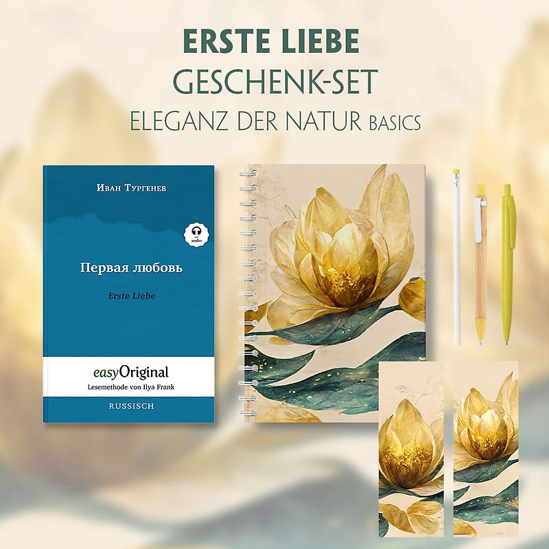 Erste Liebe Geschenkset (Softcover mit Audio-Online) + Eleganz der Natur Schreibset Basics