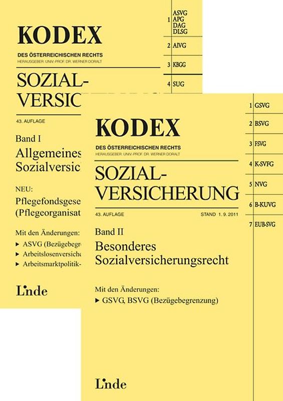 KODEX Sozialversicherung, Band I+II