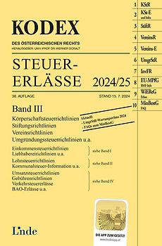KODEX Steuer-Erlässe 2024/25, Band III