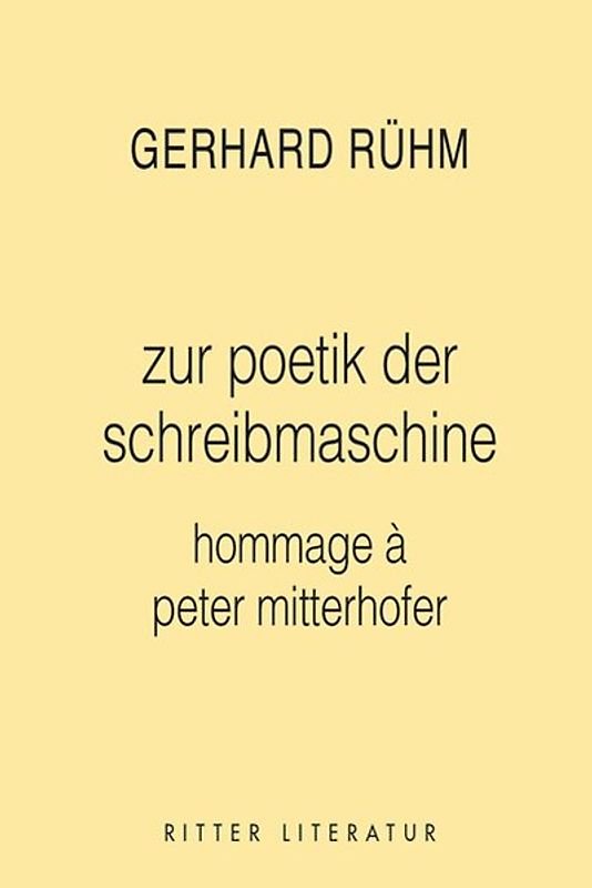 poetik der schreibmaschine