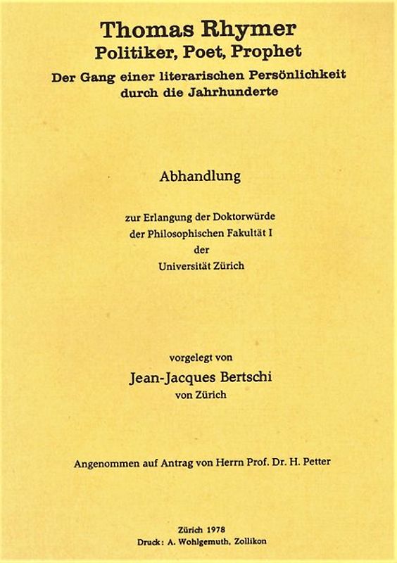 Thomas Rhymer: Politiker, Poet, Prophet