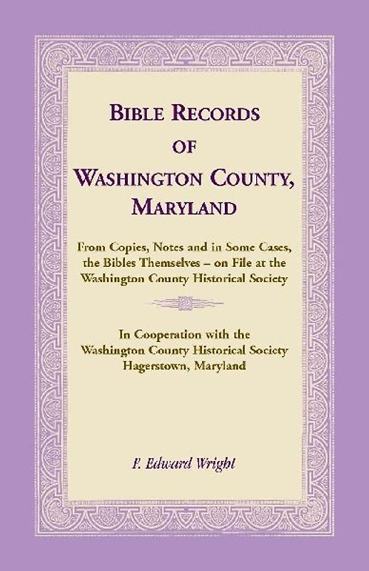 Bible Records of Washington County, Maryland
