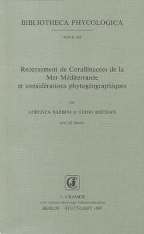 Recensement de Corallinacées de la Mer Méditerranée et considérations phytogéographiques