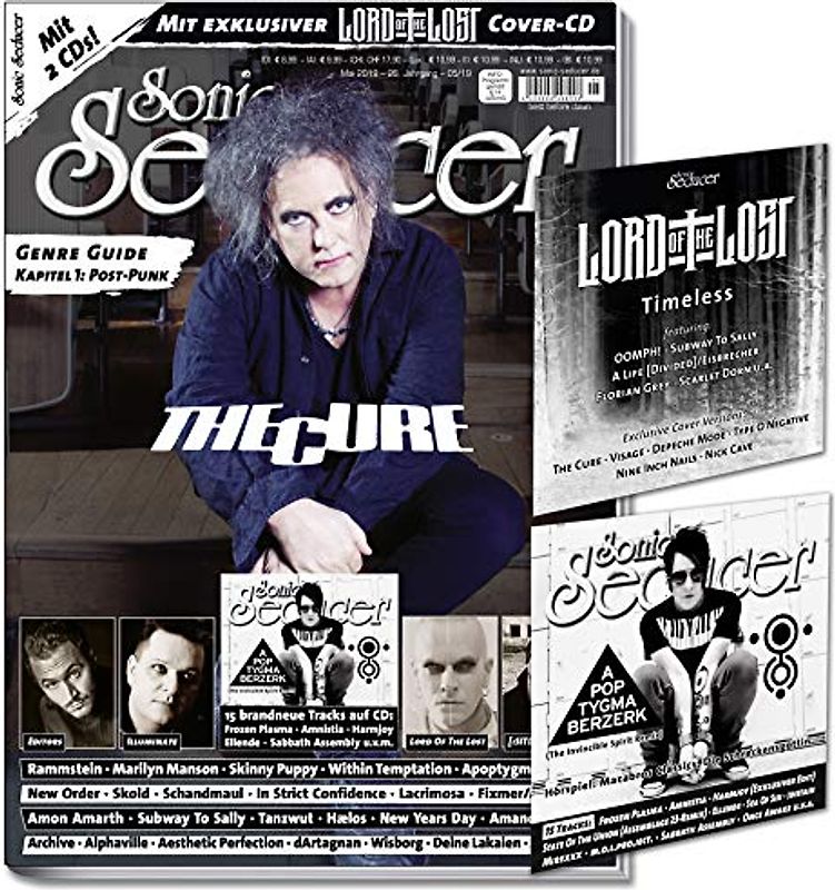 Sonic Seducer 05-2019 + The Cure-Titelstory + im Mag: Marilyn Manson, Editors, Lord Of The Lost, New Order, Rammstein, [:SITD:] + Lord Of The Lost-EP ... + Lord Of The Lost-EP mit 6 Cover-Tracks