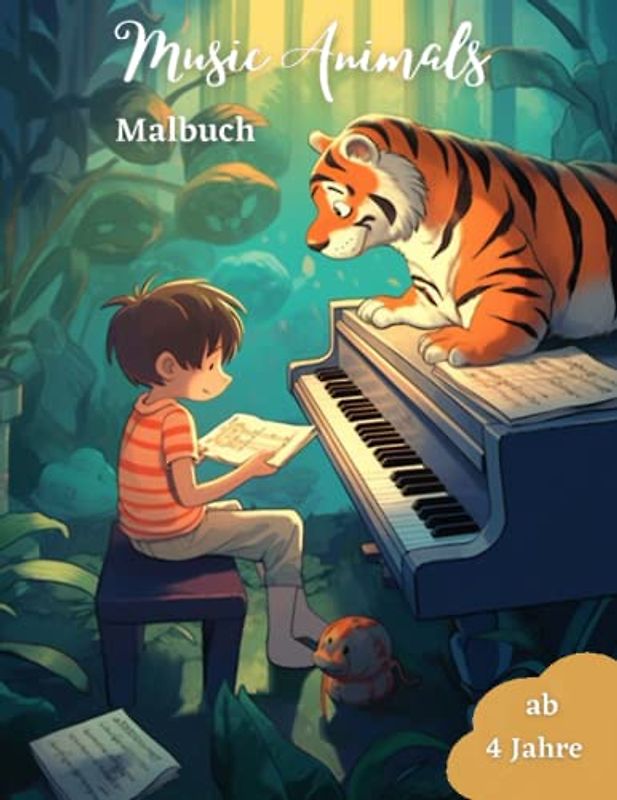 Music Animals Malbuch: Malbuch mit musikalischen Tieren für Kinder ab 4 Jahren