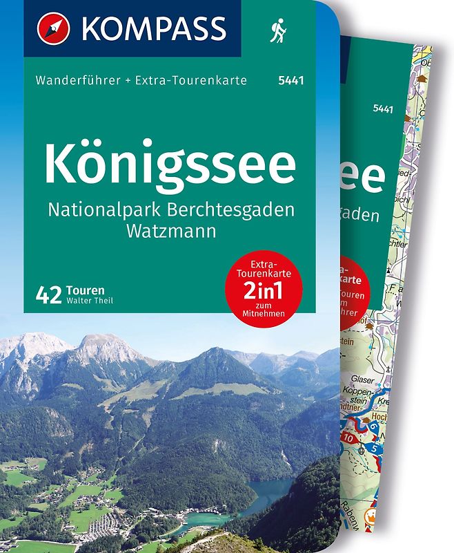 KOMPASS Wanderführer Königssee, Nationalpark Berchtesgaden, Watzmann, 42 Touren mit Extra-Tourenkarte