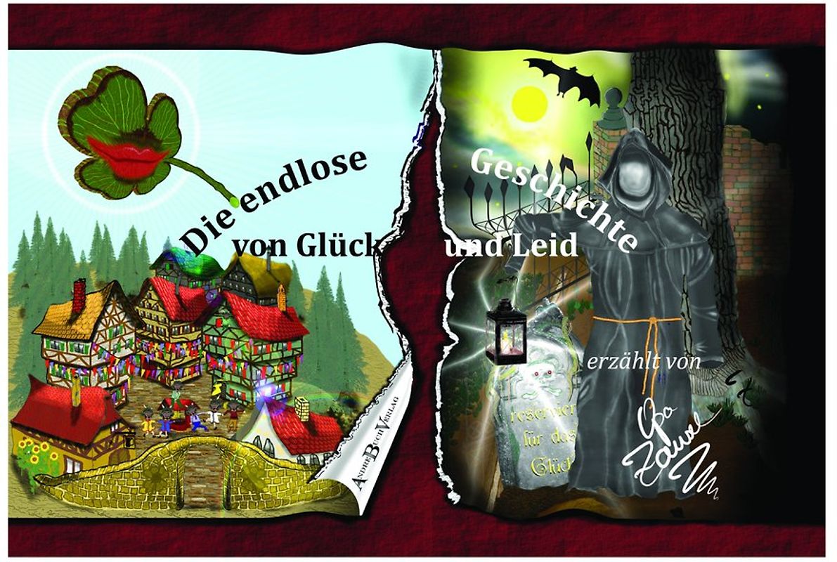 Die endlose Geschichte von Glück und Leid: Das Vorlese-Bilderbuch zum Nachdenken, Selbstlesen, mit besten kleinen Grusel-Geschichten kurz erzählt für Grund-Schüler, Vor-Schule ab 5 Jahre alt