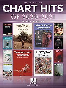 Chart Hits of 2020-2021: 16 Top Singles (Big-Note Piano)