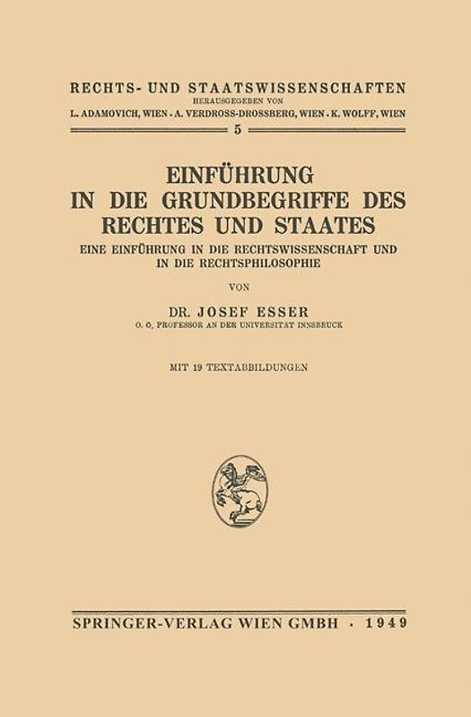 Einführung in die Grundbegriffe des Rechtes und des Staates