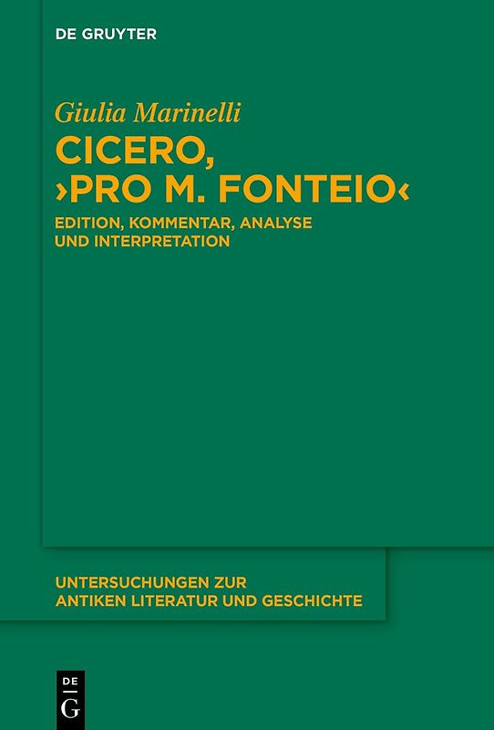 Cicero, ›Pro M. Fonteio‹