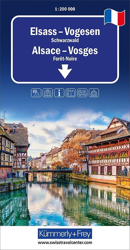 Kümmerly+Frey Regional-Strassenkarte Elsass, Vogesen 1:200.000