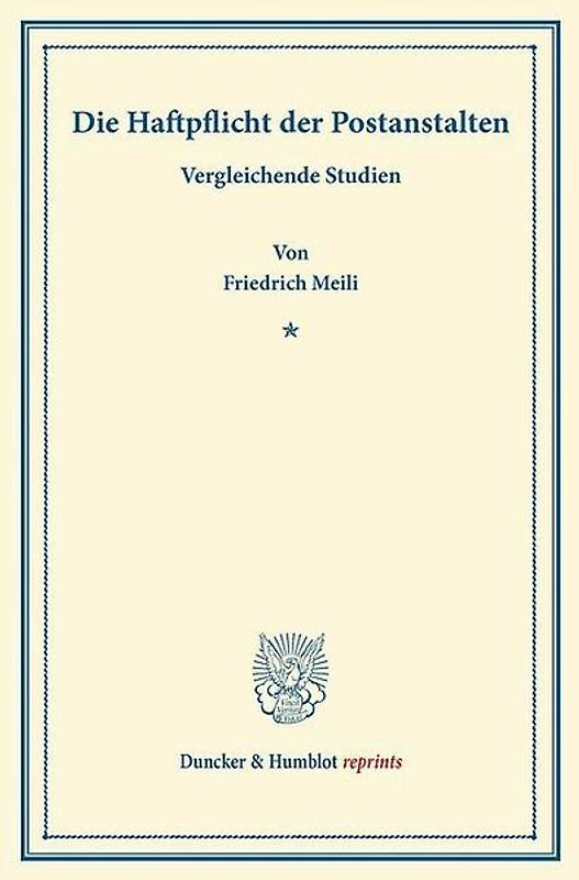 Die Haftpflicht der Postanstalten.