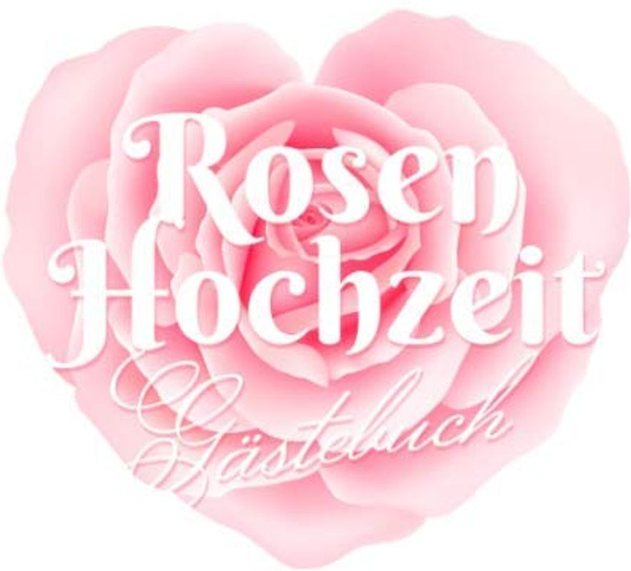 Rosen Hochzeit - Gästebuch: Deko zur Feier der Rosenhochzeit - 10. Hochzeitstag - 10 Jahre - Geschenk Buch für Glückwünsche und Fotos der Gäste - Motiv: Rosa Herz