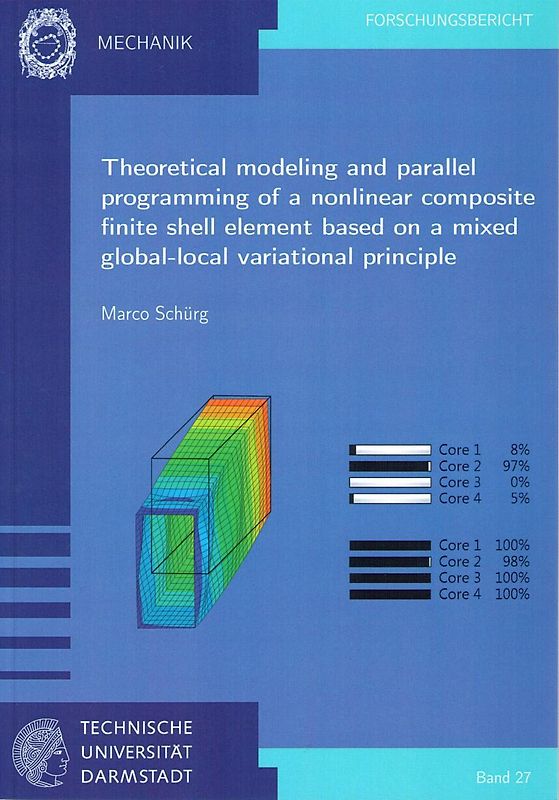 Theoretical modeling and parallel programming of a nonlinear composite finite shell element based on a mixed global-local variational principle