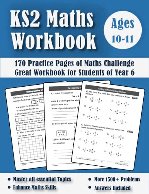 KS2 Maths Workbook Year 6: Maths Book for 10-11 Year Olds - New Y6 SATS Targeted Practice Questions - 170 Pages - Answers Included