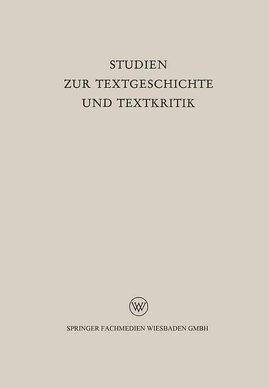Studien zur Textgeschichte und Textkritik