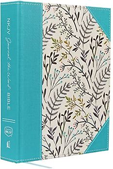 NKJV, Journal the Word Bible, Large Print, Blue Floral Cloth, Red Letter Edition