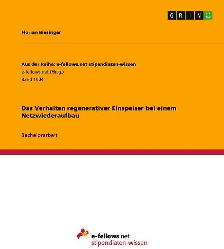 Das Verhalten regenerativer Einspeiser bei einem Netzwiederaufbau