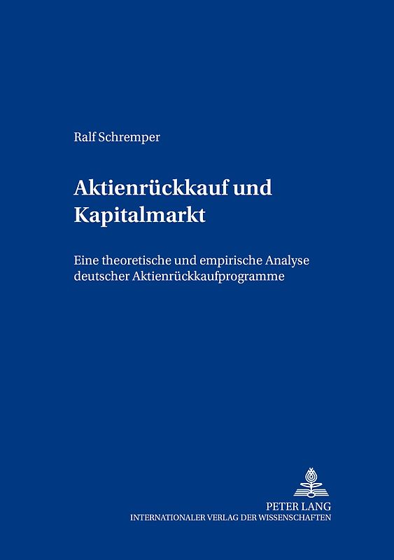 Aktienrückkauf und Kapitalmarkt