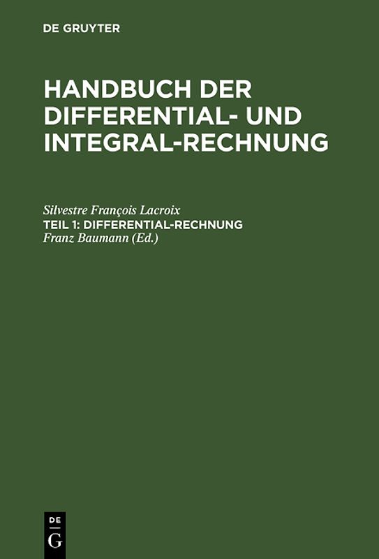 Handbuch der Differential- und Integral-Rechnung / Differential-Rechnung