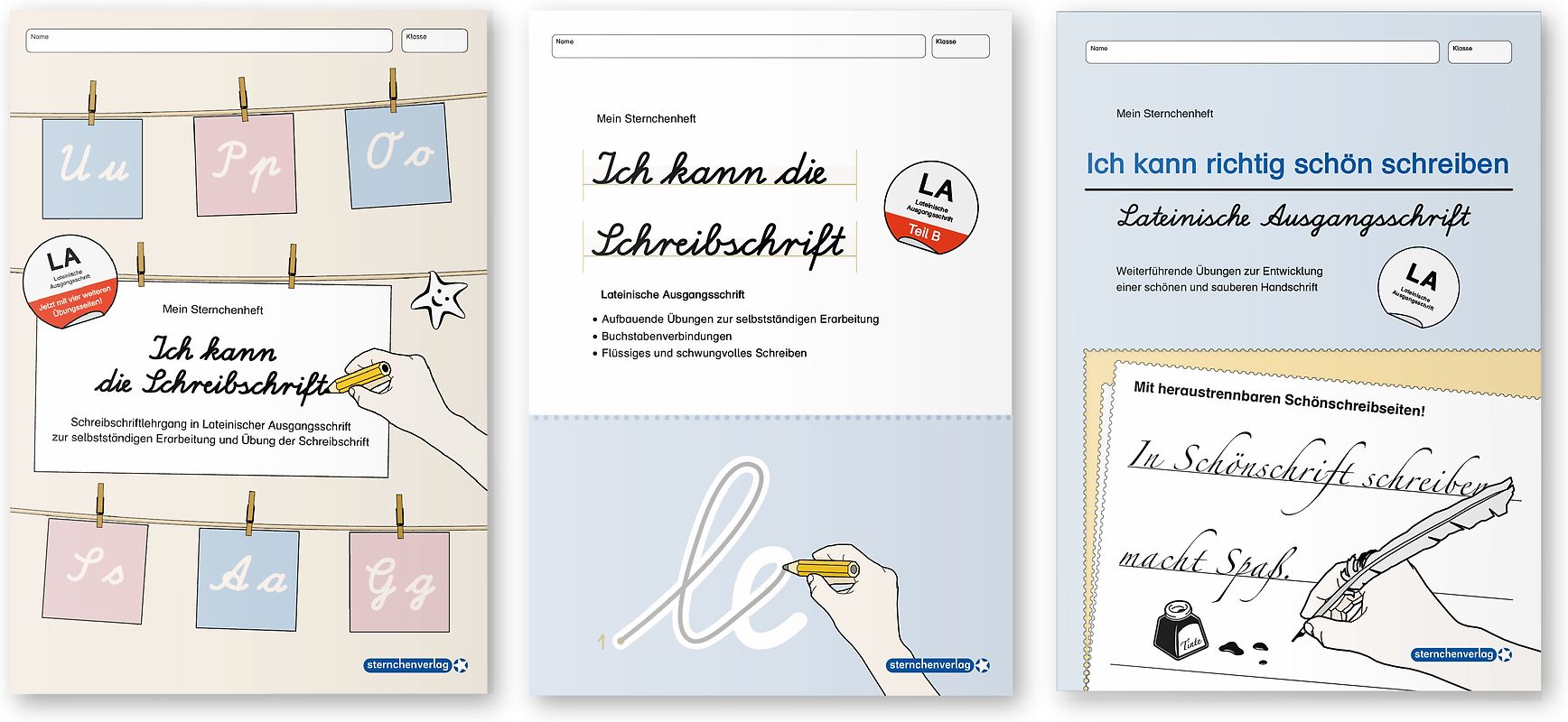 Ich kann die Schreibschrift LA + Übungsheft 1 und 2 - Lateinische Ausgangsschrift - 3 Hefte im Set
