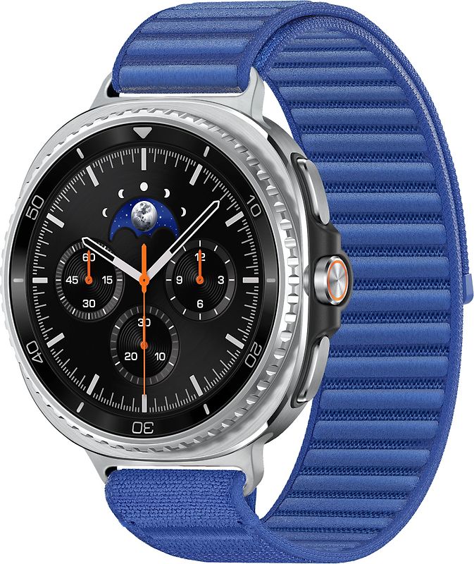 Samsung Galaxy Watch8 Classic 46 mm Boîtier aluminium noir sur Confort S/M bleu nuit [Wi-Fi]
