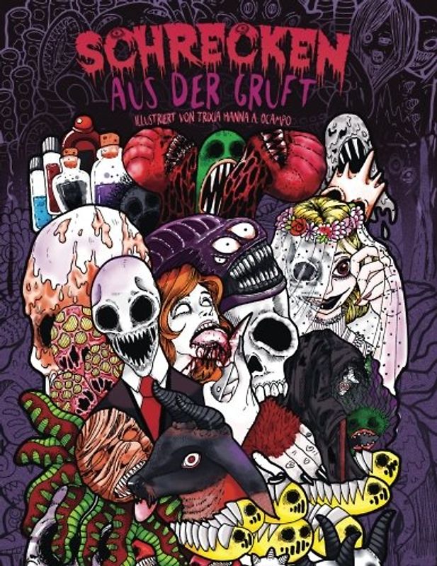 Malbuch für Erwachsene: Schrecken aus der Gruft: Ein fantastisch illustriertes Horror-Malbuch (Alptraum, Halloween, Grauen)