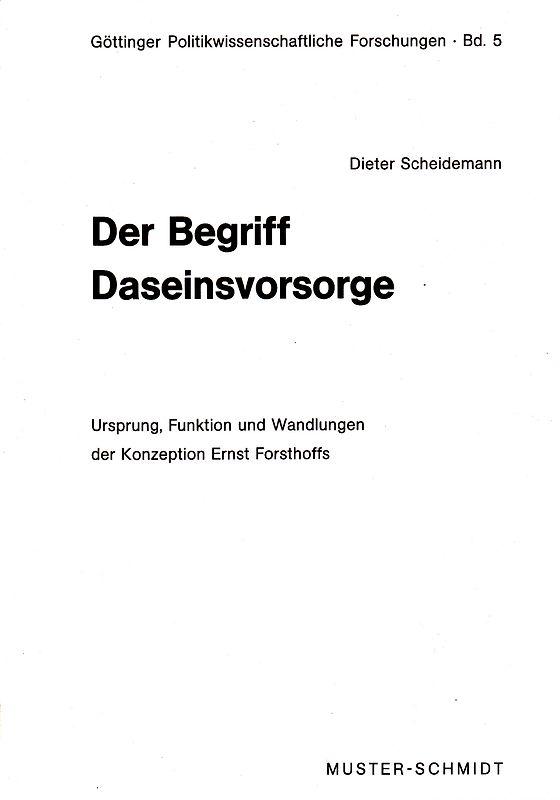 Der Begriff Daseinsvorsorge